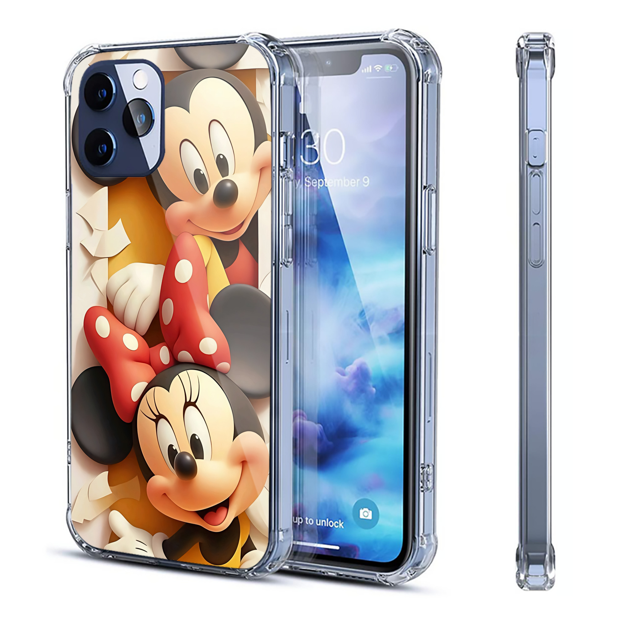 ミッキーマウス Mickey Mouse 【iPhone 12シリーズ対応】透明スマホケース（クリアソフトケース）